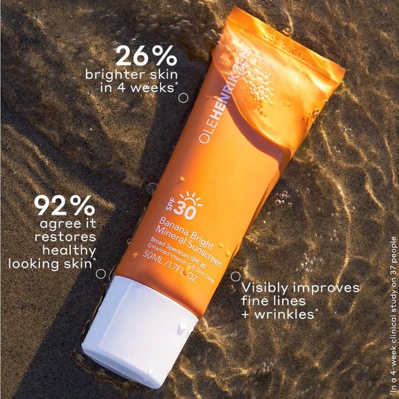 🍊NIB🍊 OLE HENRICKSEN Banana Bright Mineral Face Sunscreen SPF 30 1.7oz - Picture 5 of 12